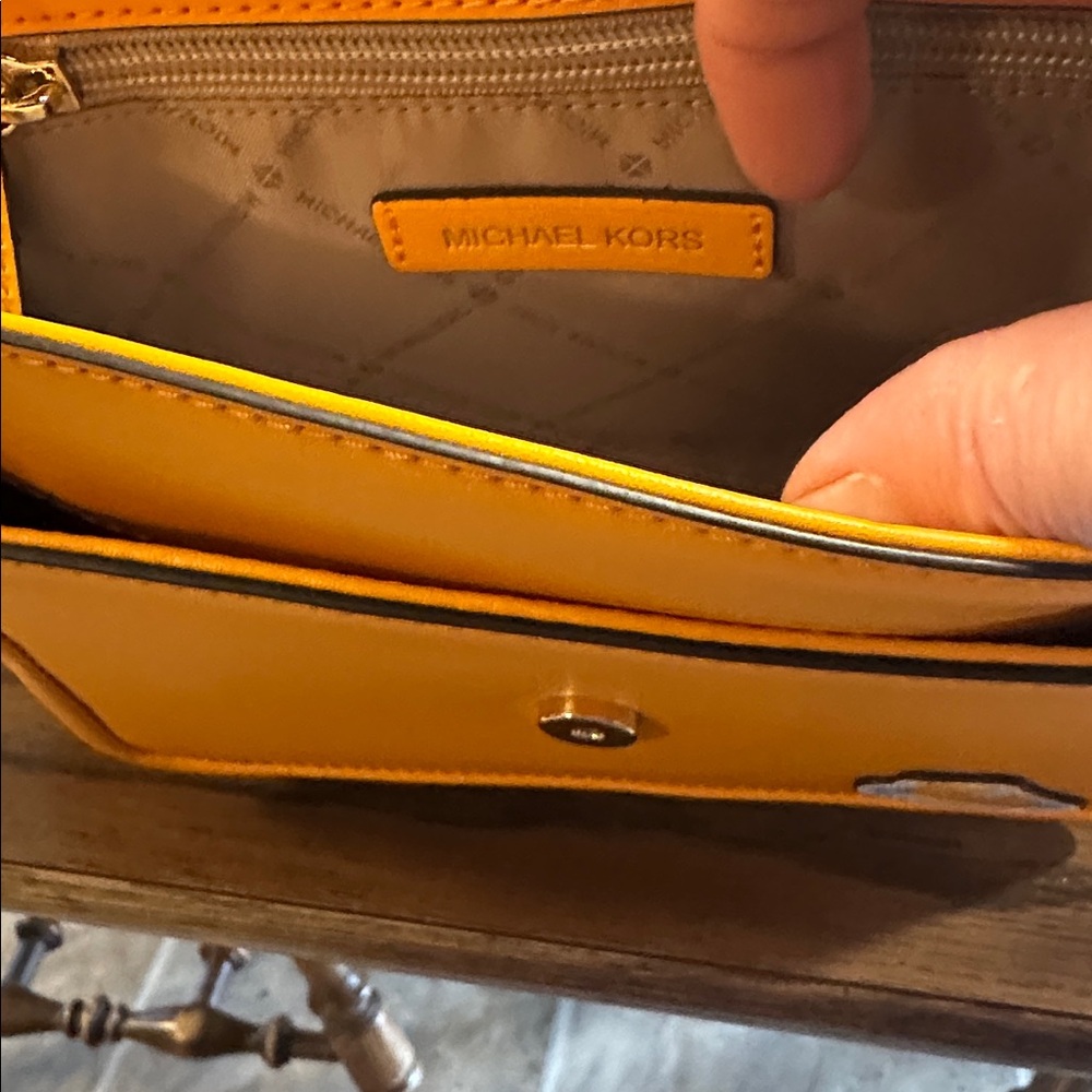 NWT Michael Kors Vibrant Pop Orange medium Crossbody with Retro Patches - Picture 10 of 12